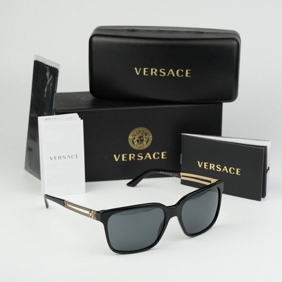 NEW Versace VE4307 GB1/87 Black Grey Square Unisex Sunglasses VE 4307 main image 8